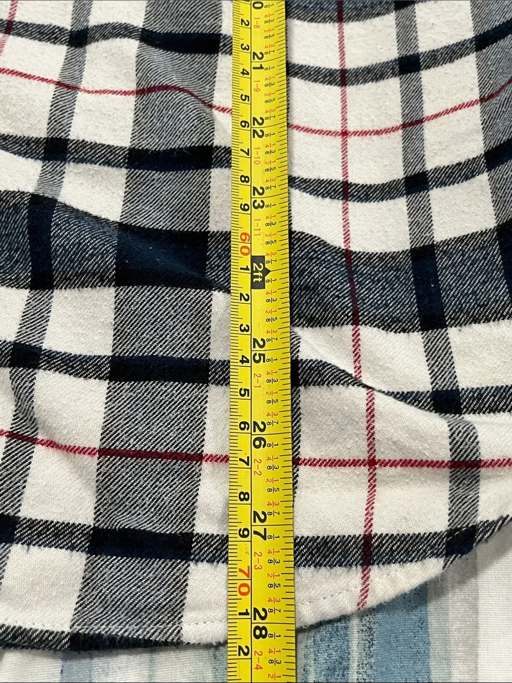 Banana Republic Navy, White & Red Plaid Flannel Button-Down Shirt